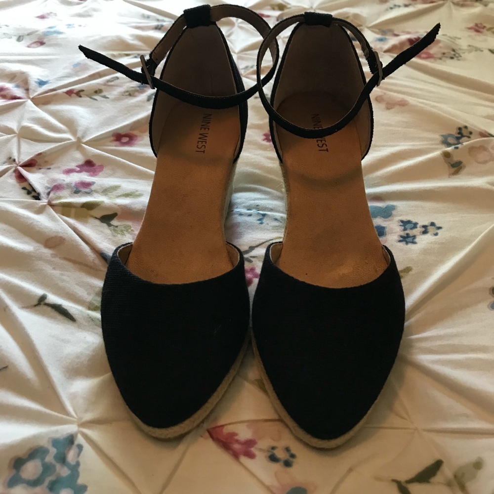 NINE WEST Espadrille Wedge w Ankle Strap